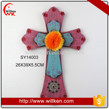 Rustic crosses wall decoration crucifix cross resin