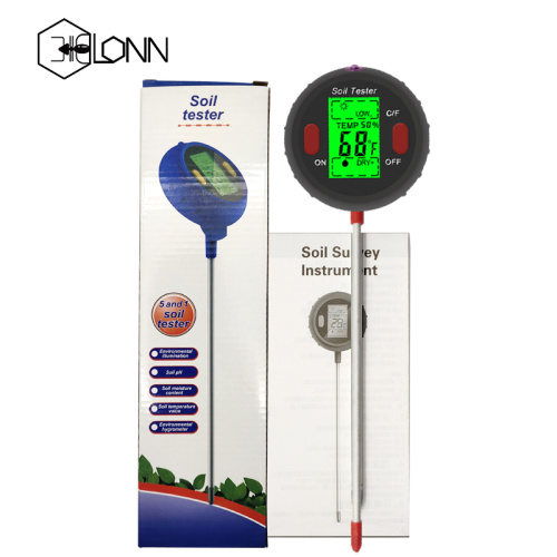 5 in 1 Digital Soil Ph Tester mit heller Hintergrundbeleuchtung