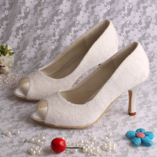 Elegant Open Toe White Heels for Wedding