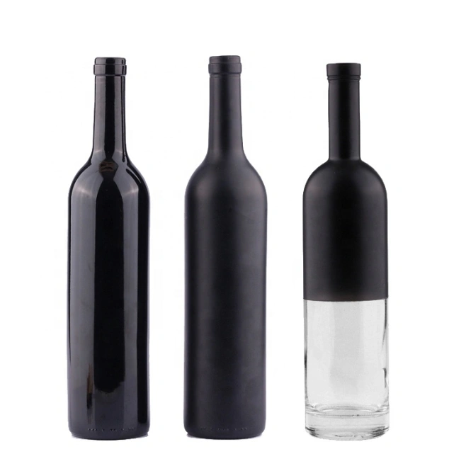 for Sale Standard Matte Black Wine Bottle Empty Glass Bottle