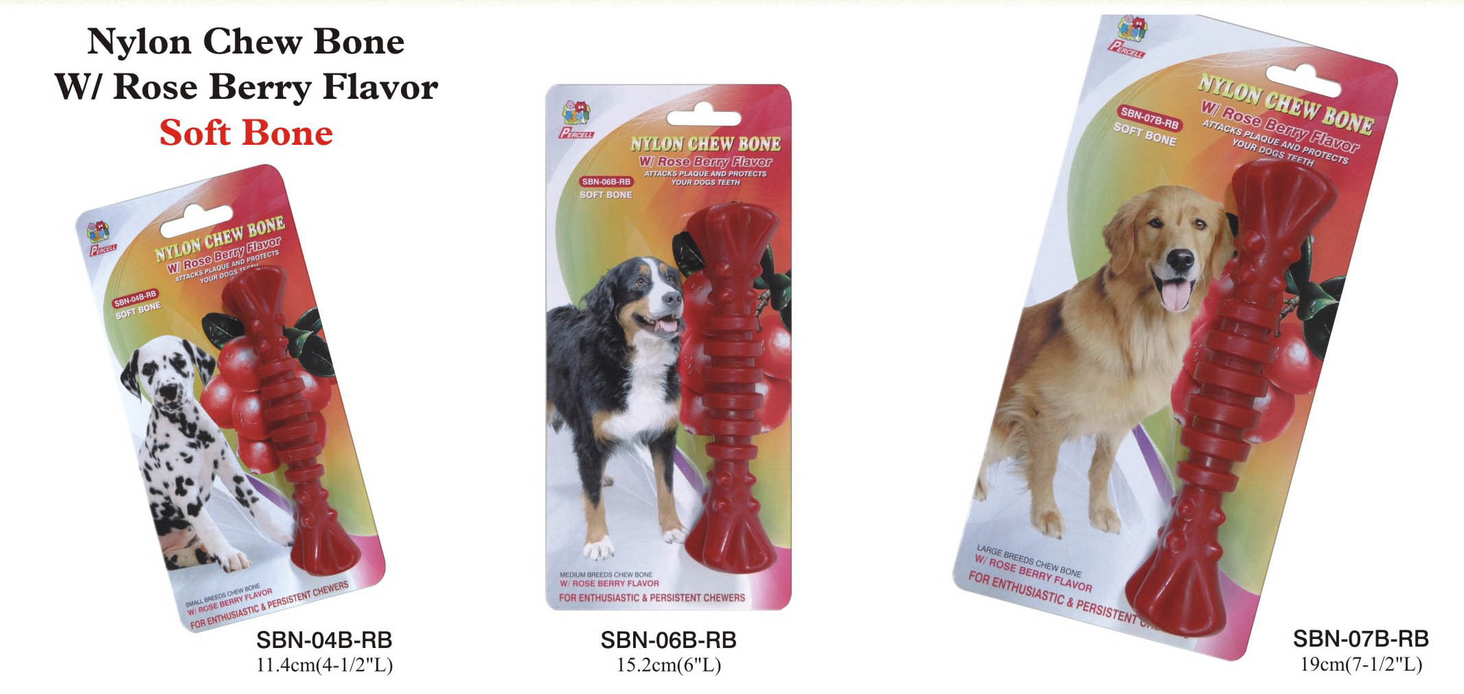 rasberry spiral dog chew - small, medium and large