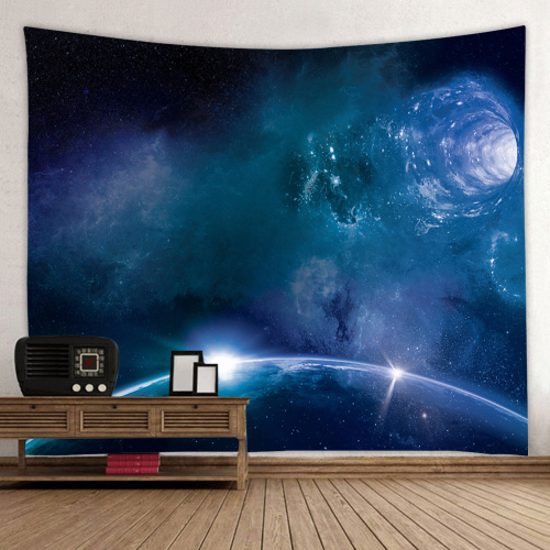 Starry Tapestry Galaxy Tapestry Night Sky Wall Hanging Earth Star Hole 3D Printing Wall Art for Living Room Bedroom Home Dorm De