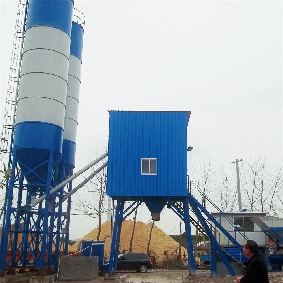 HZS25 advanced small capacity concrete batching plant Europe