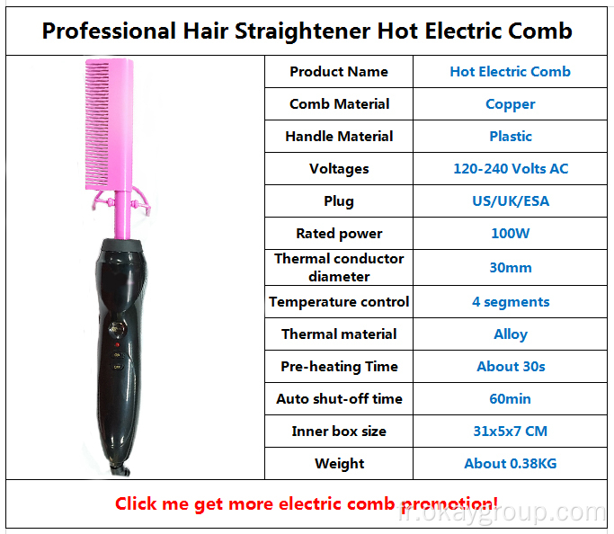 Dressage aux cheveux Culring Electric Hot Peign Hot Wholesale