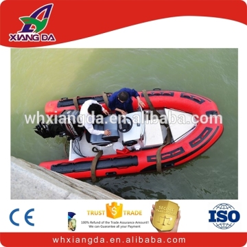 Inflatable fishing boat steering system