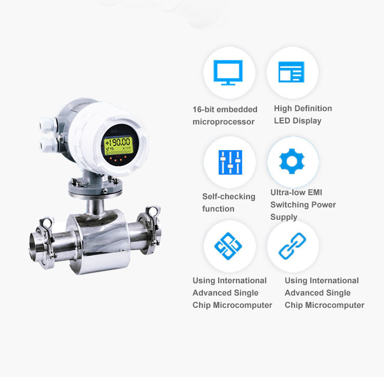 Electromagnetic flowmeter with ip68 water-proof flowmeter water flowmeter
