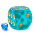 Acrílico sólido 40 mm Jumbo Dnd Dice 6 lados con pieles, grandes dados de D6 de color perlas y piedra de luna, grandes dados de juego de juego de juego