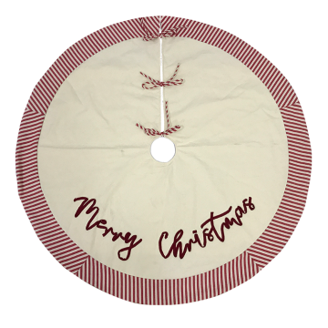 Embroidery red streak tree skirt Christmas decoration