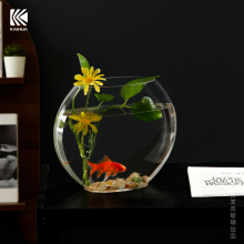 Crystal Flat Mouth Goldfish Aquarium Ornament Vase