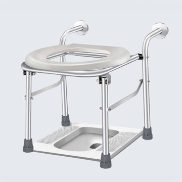 Foldable Manual Adjust Patient Commode Chair for Elderly