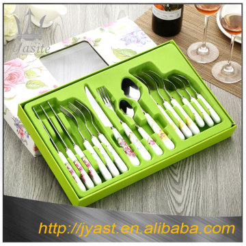 Porcelain tableware handle spoon fork knife with gift boxes