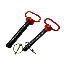Top link hitch pin with red handle