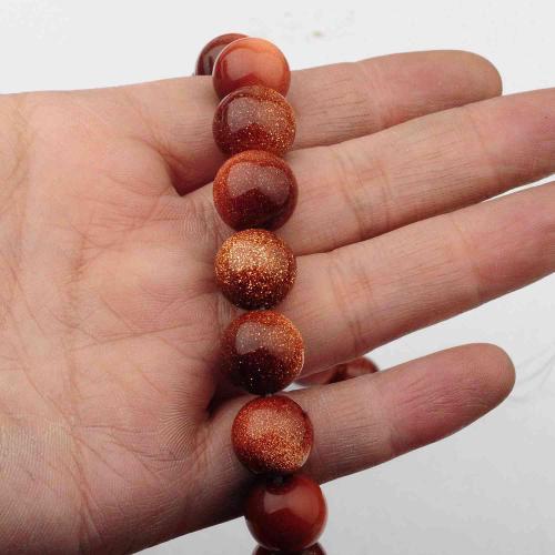 14MM Loose natural Goldstone Crystal Round Beads for Making jewelry