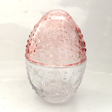 Beaded And Flower Decoration Egg Shapped Candy Jar