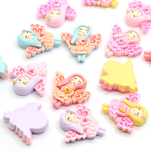 Pretty Nieuwste 2020 Novel Resin Kralen Flat Back Wing Meisjes Body Cartoon Stijl Kawaii Populaire Cabochons Voor Craft Decor Stickers