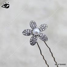 Rhinestones flower with pearl hair pins/ bridal decorative hair pins/ wedding hair accessories