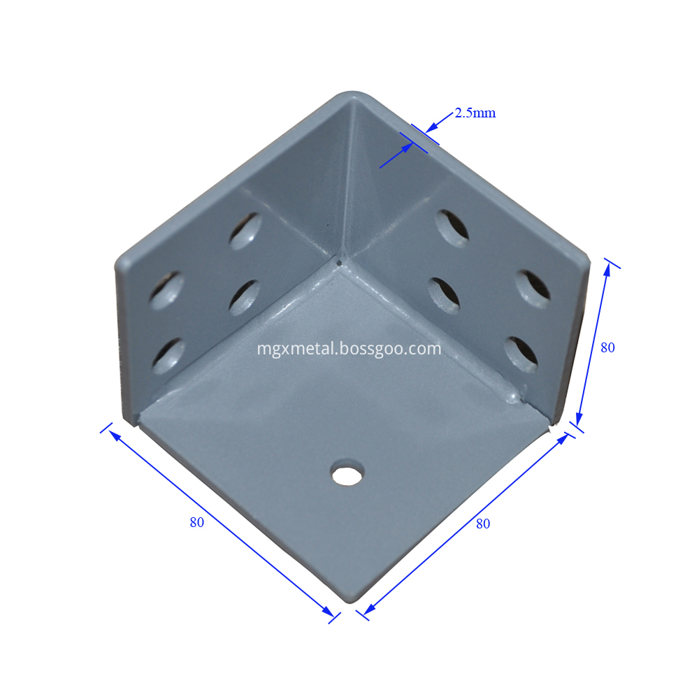 Scb0005 2 taille de support d'angle cubique en acier de 5 mm d'épaisseur à 3 voies Scb0005 2 5mm Thick Steel Cubic 3 Way Corner Bracket Size