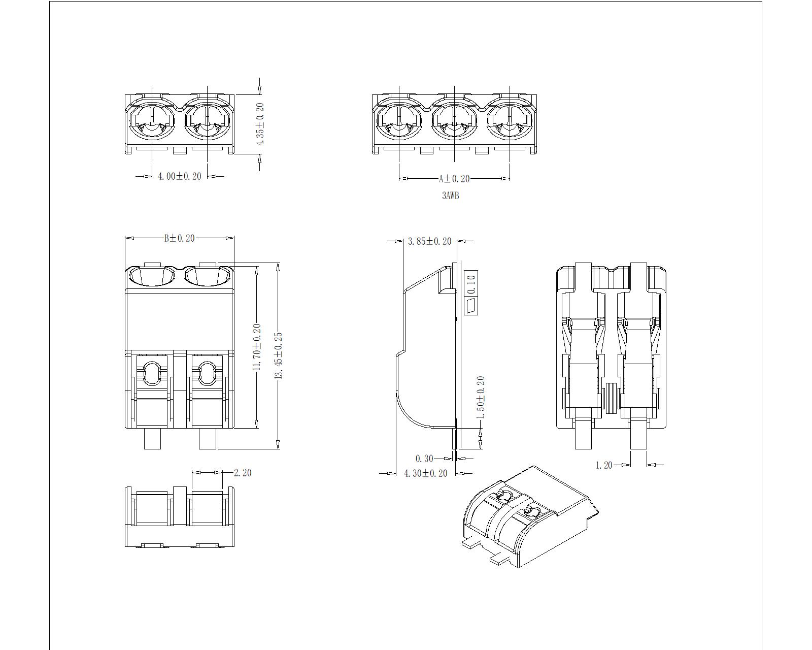 ATL001F-X-B LED Terminal Block Female Pitch 4 ATL001F-X-B LED Terminal Block Female Pitch 4