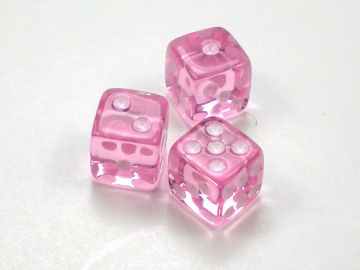 Transparent 14MM dice pink