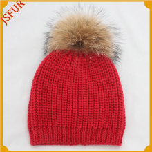 Jsfur Wholesale Hat Wholesale China Red Wool Knitting Fur Hat