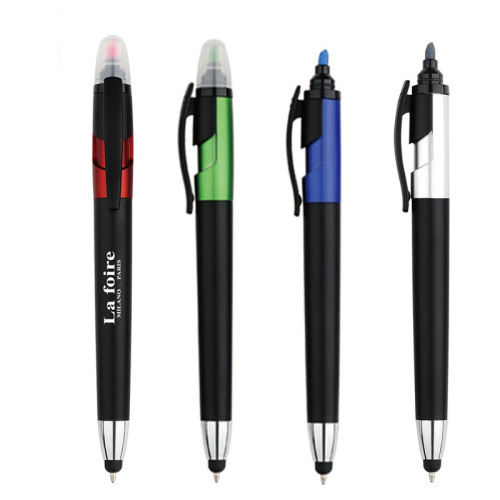 Stylo 3 en 1 avec surligneur et stylet