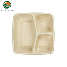 BIODEGRADABLE SUGARCANE BAGASSE CONTAINER BENTO LUNCH BOX