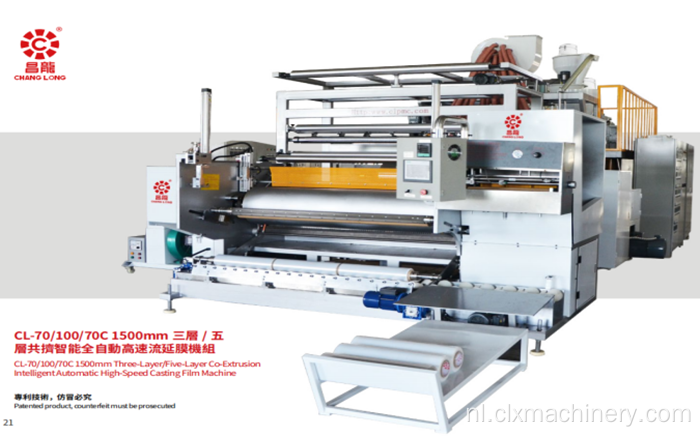 Jumbo-opbrengst 1500 mm drie schroeven rekfoliemachines