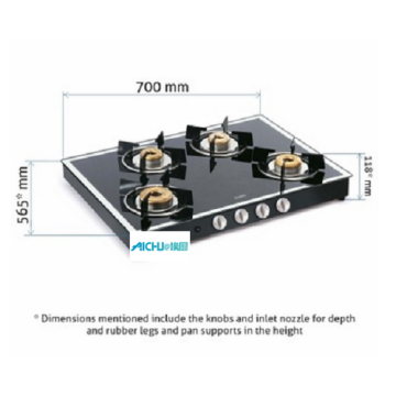 4 Burner Gas Stove Black Forged Burners