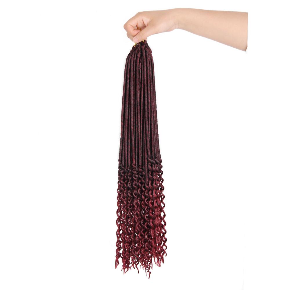 Heat Resistant Top Quality Wine Red Color Dreaklocks Braid Hair Extension Synthetic Wine Red Color Hair