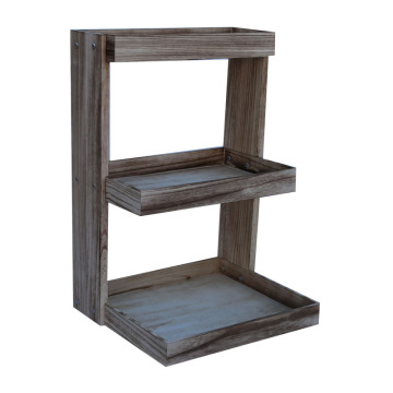 Rustic Torched Wood Remote Control Caddy