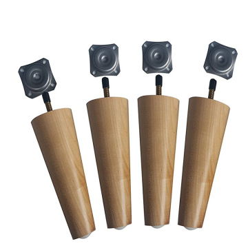 6 Inch Turned Leg Round Coffee Table Leg with Fixing Plate - Wooden Furniture