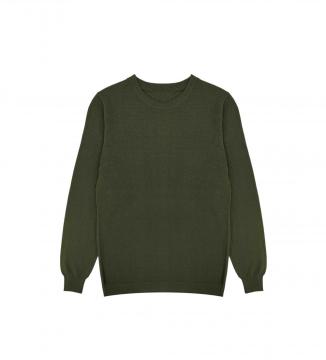 Men's Knitted Pineapple Stitch Cotton Crewneck Pullover