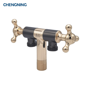 High-Quality Brass Water Angle Valve with Two Free-Rotating Individual Outlets for Bathroom and Kitchen