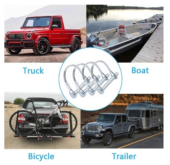 Kerek hurkos huzal rögzítőcsap-csatlakozó pótkocsi vonócsapos köríves huzal utánfutó mezőgazdasági pázsitkerthez (3) Round Loop Wire Lock Pin Coupler Trailer Hitch Pin Round Arch Wire Trailer for Farm Lawn Garden (3)