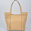 Tote Bag donna in pelle con fori frontali a stella