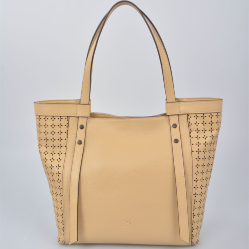 Tote Bag donna in pelle con fori frontali a stella