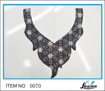 Rhiestone Beaded Crystal Iron On Neckline