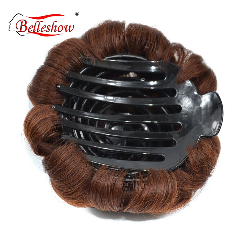 Hot sell white hair chignon toupet per chignon for women curly chignon synthetic hair bun