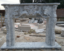 Marble Romanesque Cherubs Fireplace Surround White Carrara Marble Fireplace