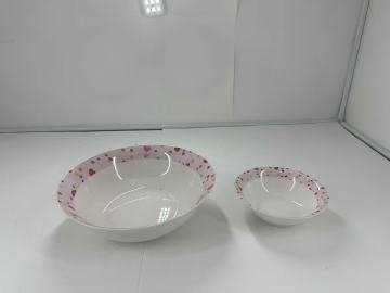pink pattern ceramic bowl
