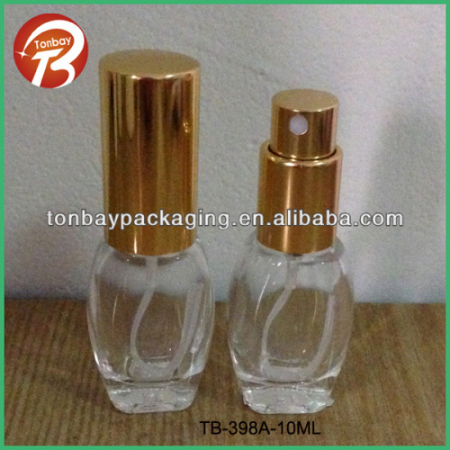 10ML glass perfume bottle with screw mouth with aluminum gold shiny spray TB-398A