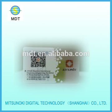 plastic transparent QR code name card