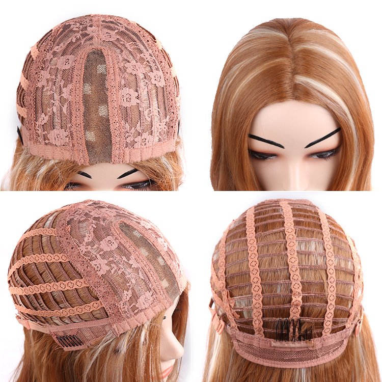 28 inch Kanekalon wig heat resistant blonde fiber ombre synthetic part lace front synthetic hair wigs for black women