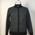 Pull tricoté foncé à zipper masculin pour hommes