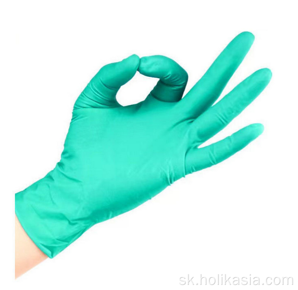 Latexové lekárske rukavice zelené médium