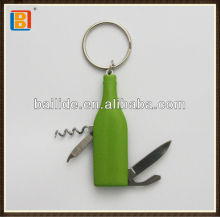 2017 Hot Selling Metal 4 In1 Bottle Shape Key Ring Gift Knife