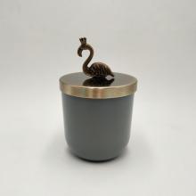 Pot de bougie en verre peint de couleur 4 oz 8 oz 11 oz 14 oz 20 oz avec couvercle en métal doré et argenté