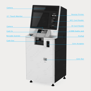 Máquina de depósito em dinheiro e moedas para loja de conveniência