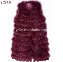 YR323 Unique Design Lady Lace and Turkey Feather Vest/ Girl's Feather Gilet