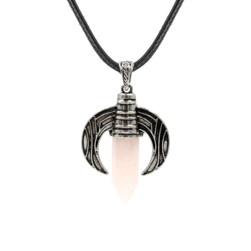 Hexagon Pendant Necklace in The Shape of Bull Horn